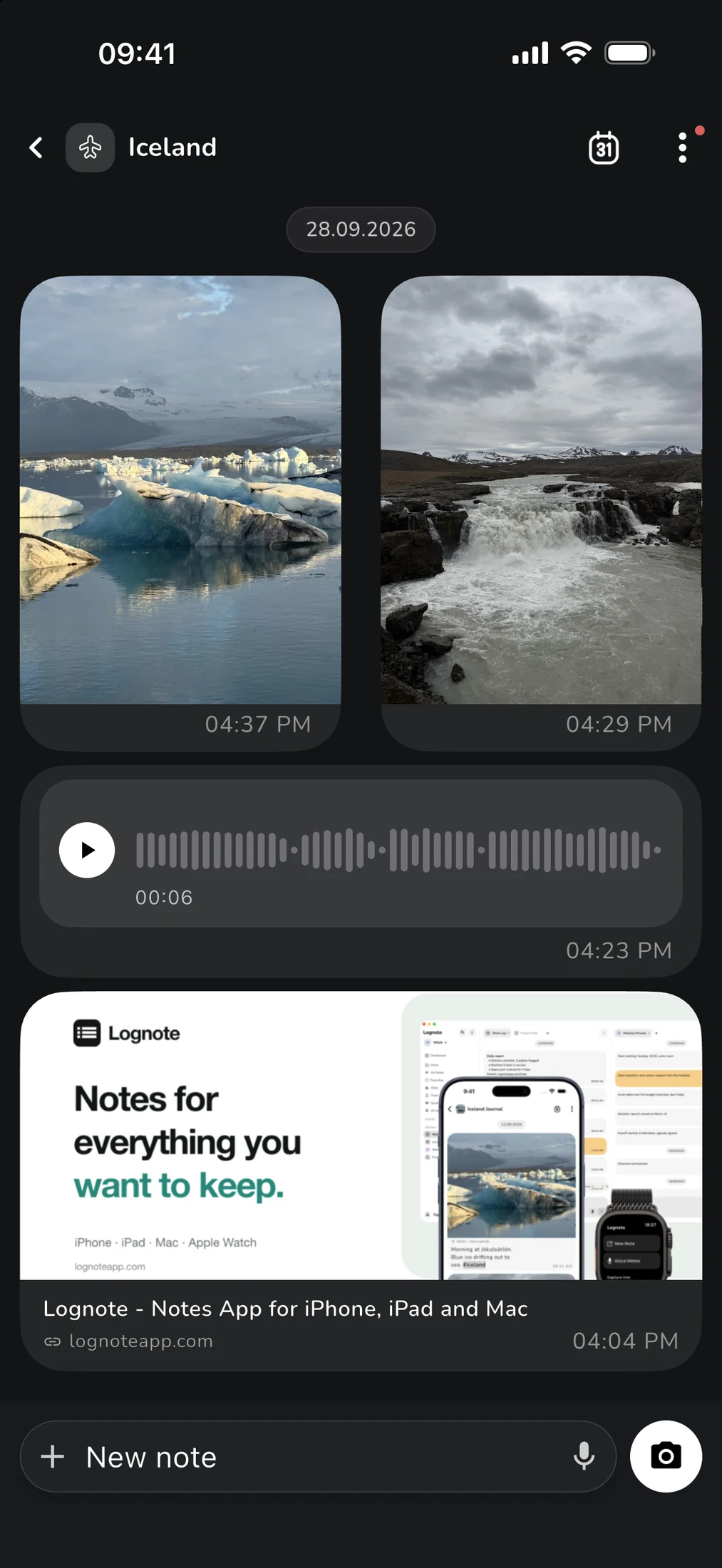 Photos & voice memos