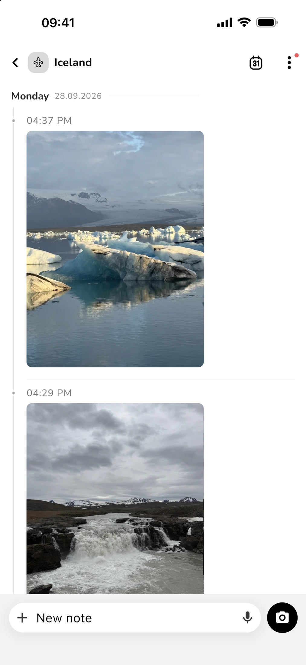 Journal with photos