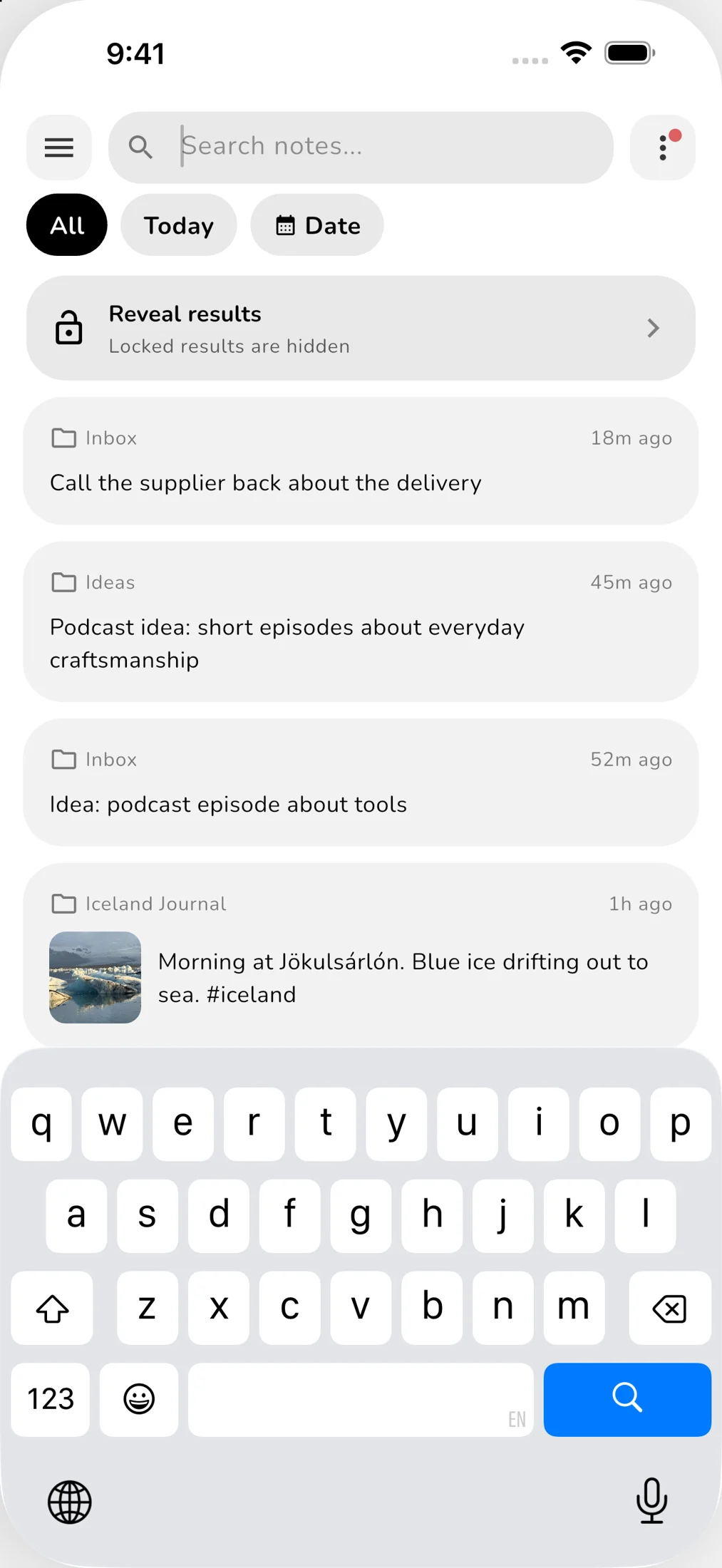 Search in Lognote